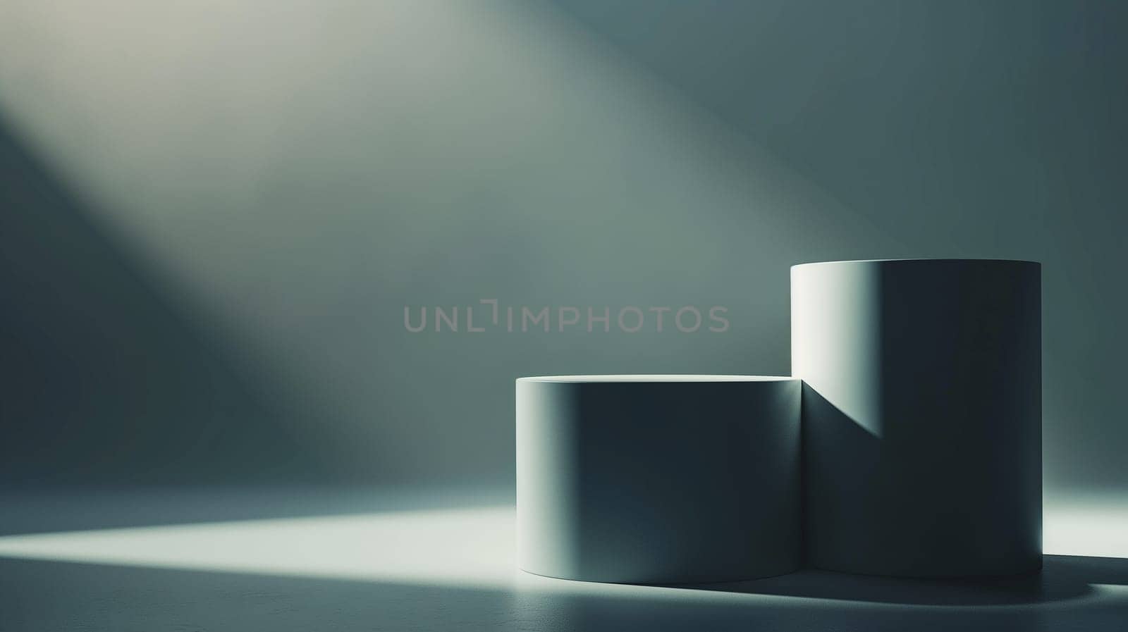 Abstract minimalism composition with geometric shapes and shadows in light featuring modern art