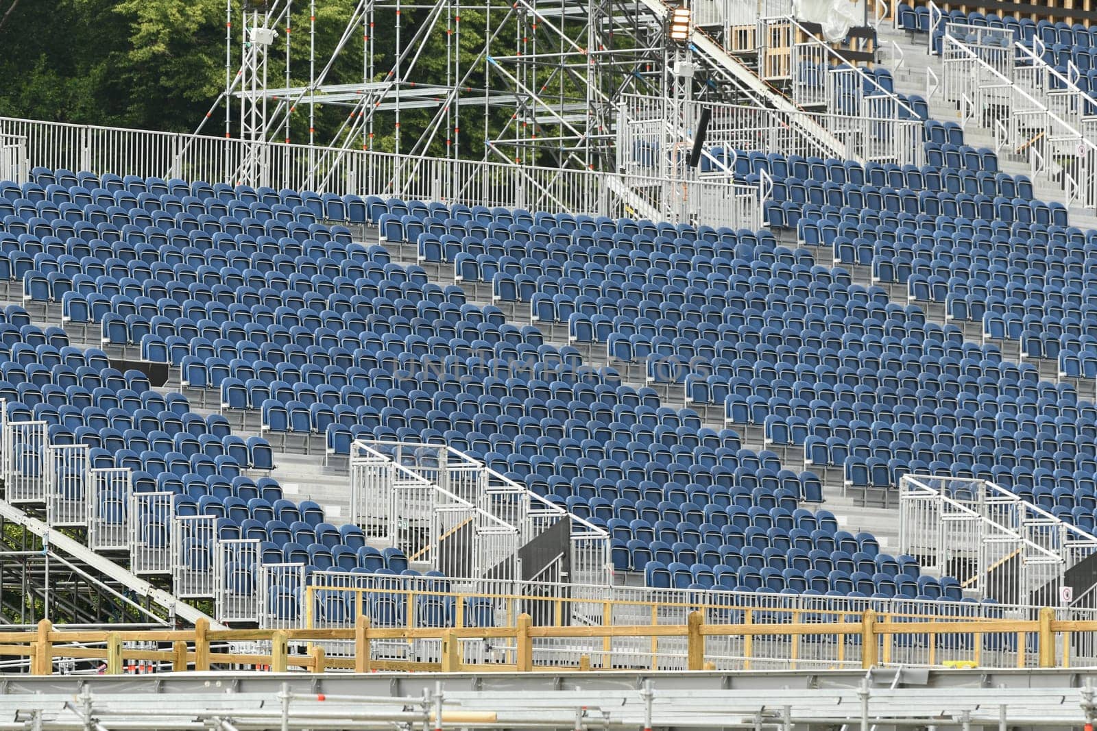 Construction of stands for the Olympic Games in Paris for horse riding