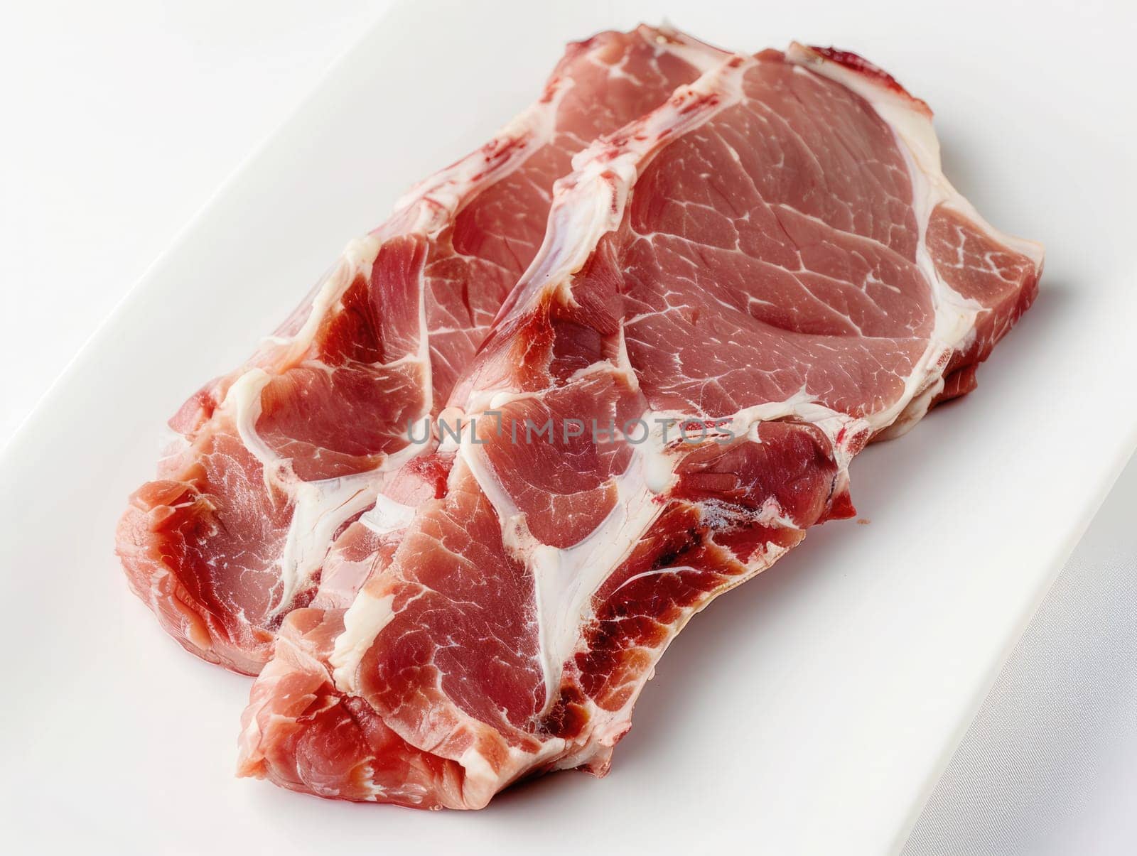 Raw meat piece isolated on white photo
