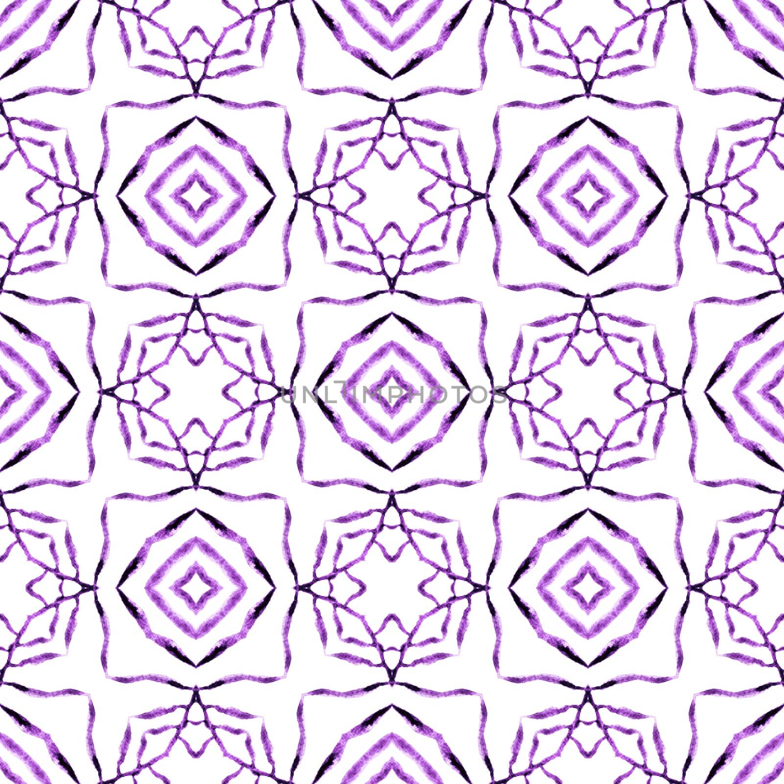 Exotic seamless pattern. Purple delicate boho chic summer design. Summer exotic seamless border. Textile ready wondrous print, swimwear fabric, wallpaper, wrapping.