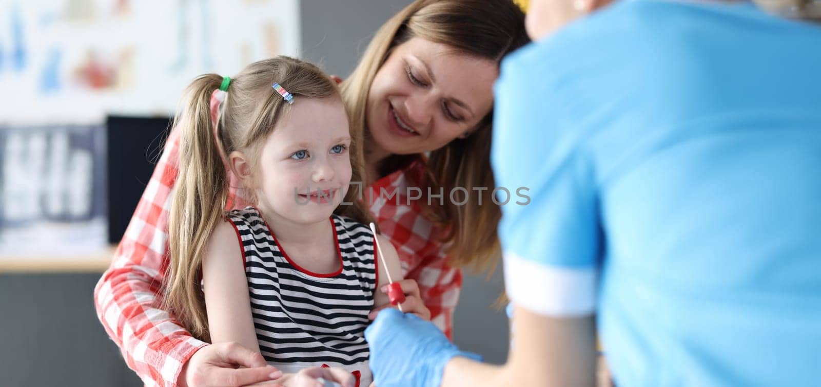 Close-up of doctor takes cotton bud to analyze saliva, nasal swab, mucous membrane for DNA tests. COVID-19, determination paternity or presence of virus