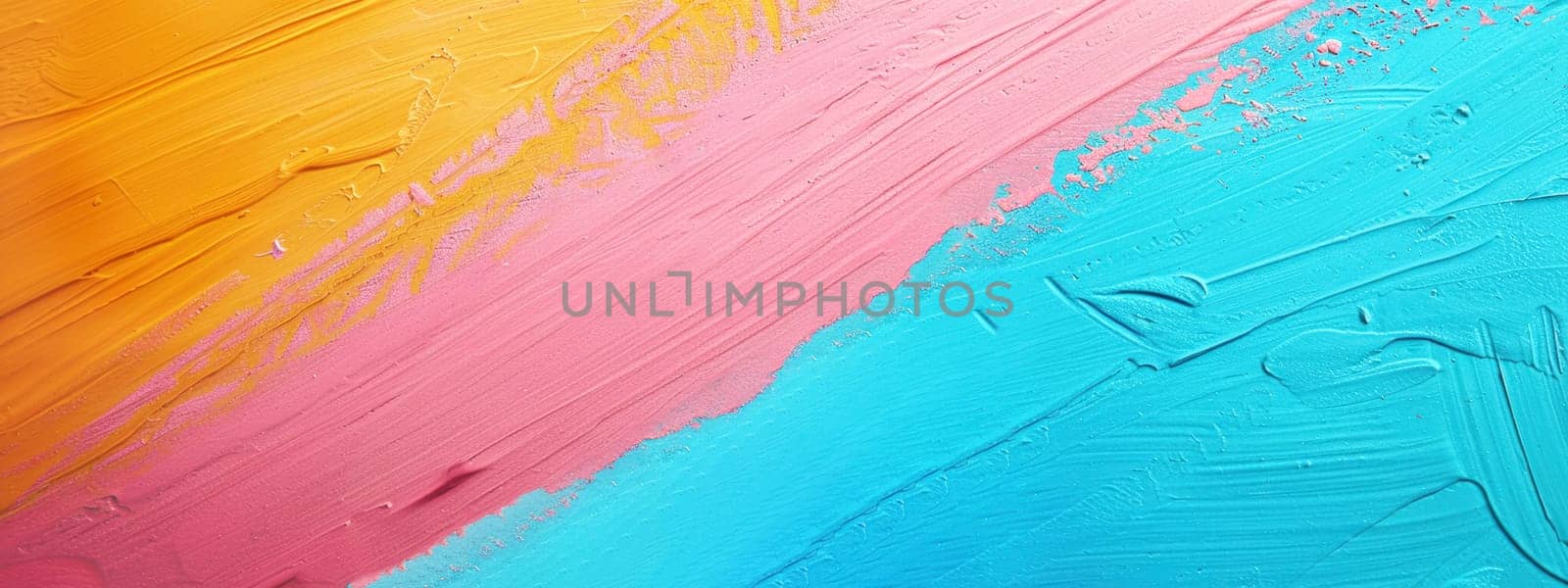 Abstract painting with vibrant colors, featuring a blend of yellow, pink, and blue hues, perfect for back-to-school and creative projects.