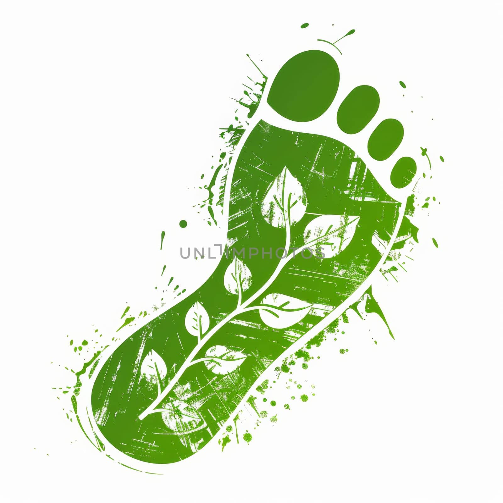 Green footprint as a logo carbon footprint isolated on white background.