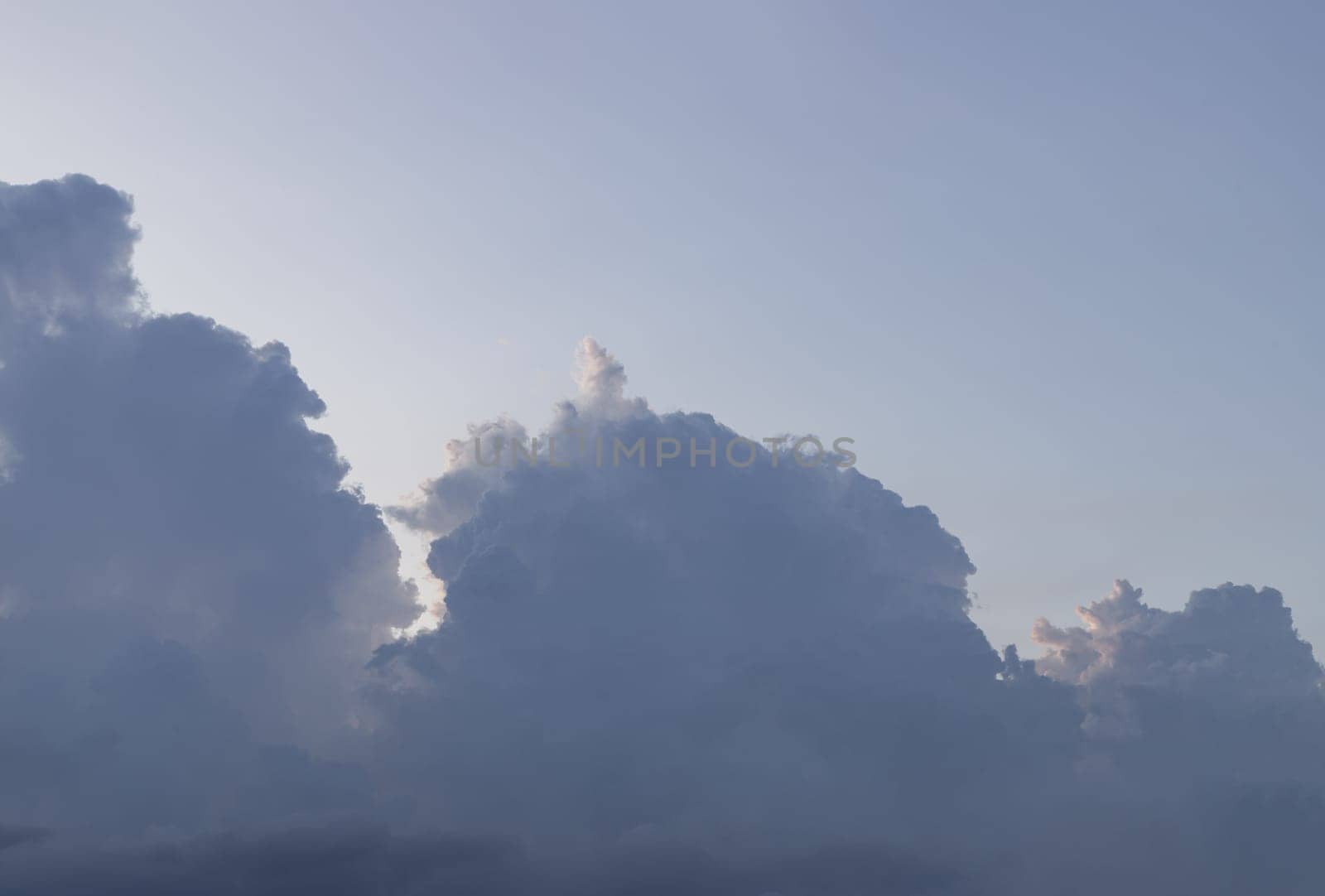 Amazing clouds in Beautiful sky background before sunset, Clouds and sky like a heaven for background wallpaper and texture, Concept idea of Imaginative clouds nature, Nature abstract composition, Copy space, Selective Focus.