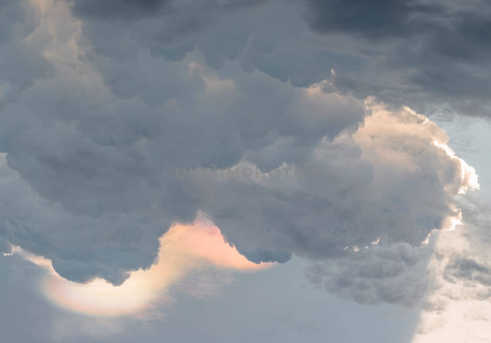 Amazing clouds like a heaven for background wallpaper and texture. The sky is being covered with fluffy white clouds, Concept idea of Imaginative clouds nature, Nature abstract composition, Copy space, Selective focus.