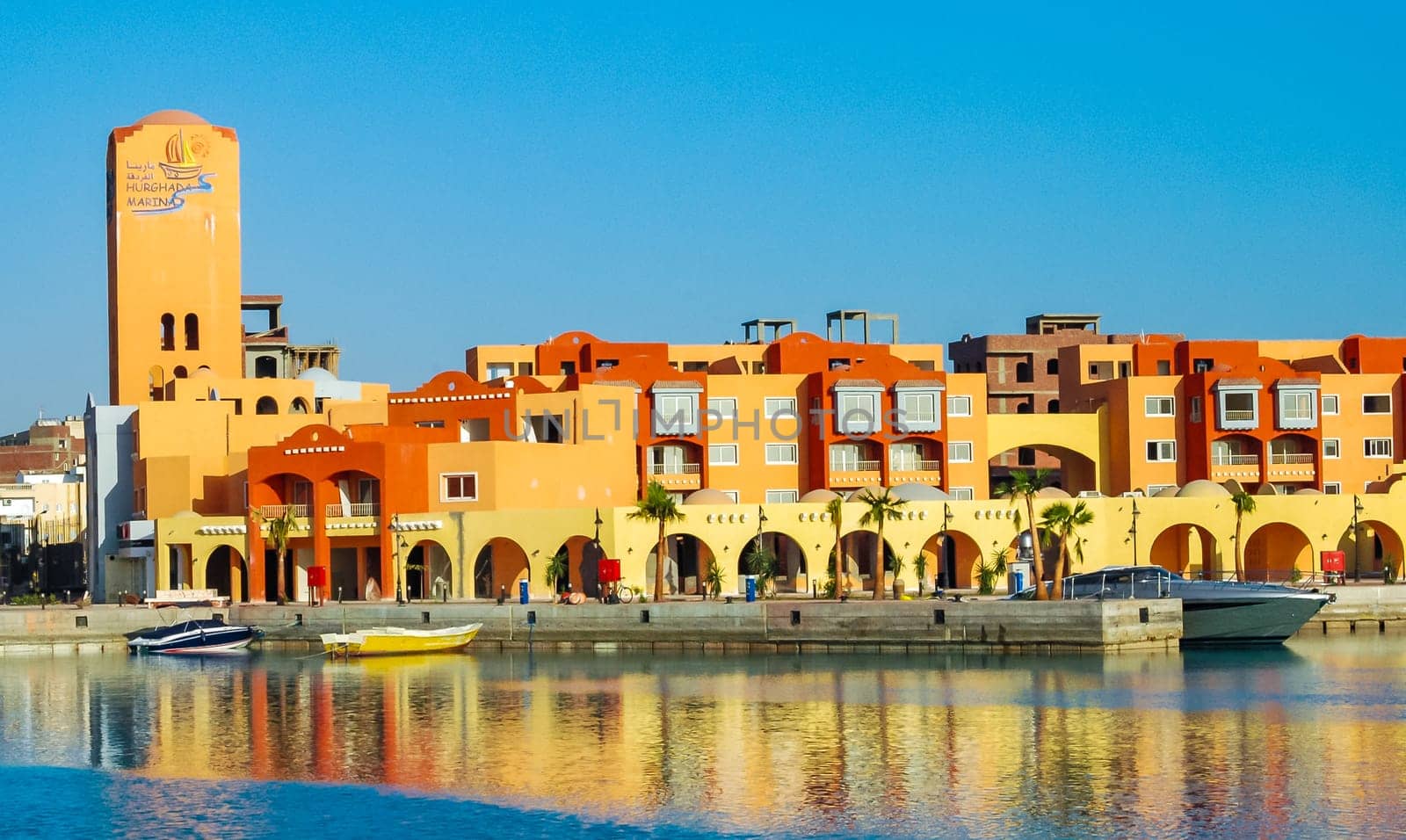 Hurghada, Egypt - November 01, 2007: Egyptian hotel in Arabic style in the area of Hurghada, Egypt