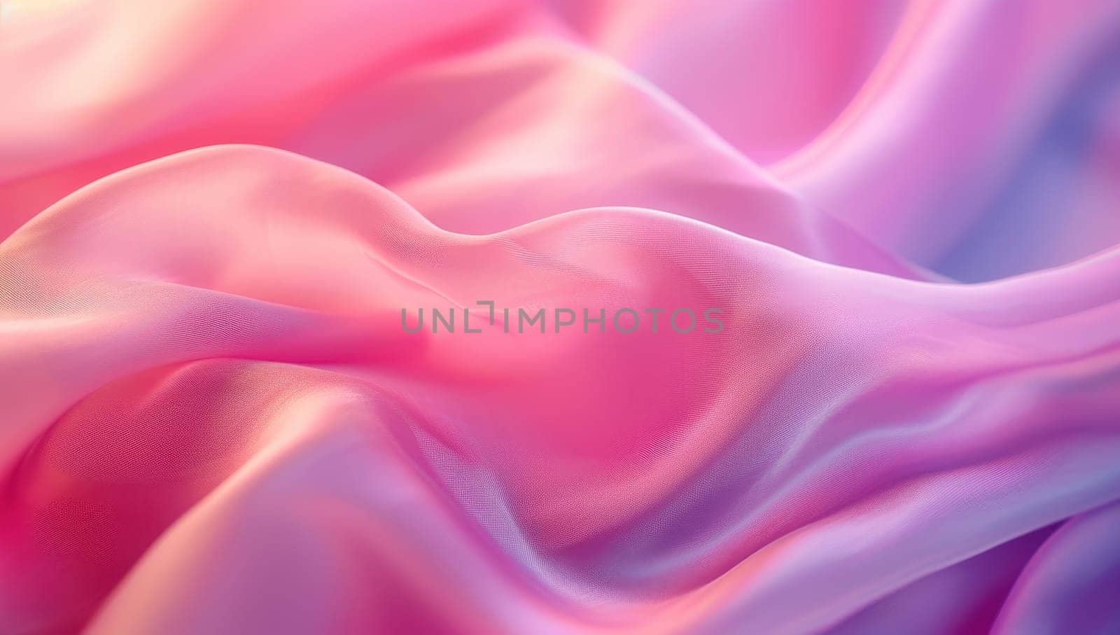 Ethereal silk waves in shades of pink, purple and peach, abstract textile background