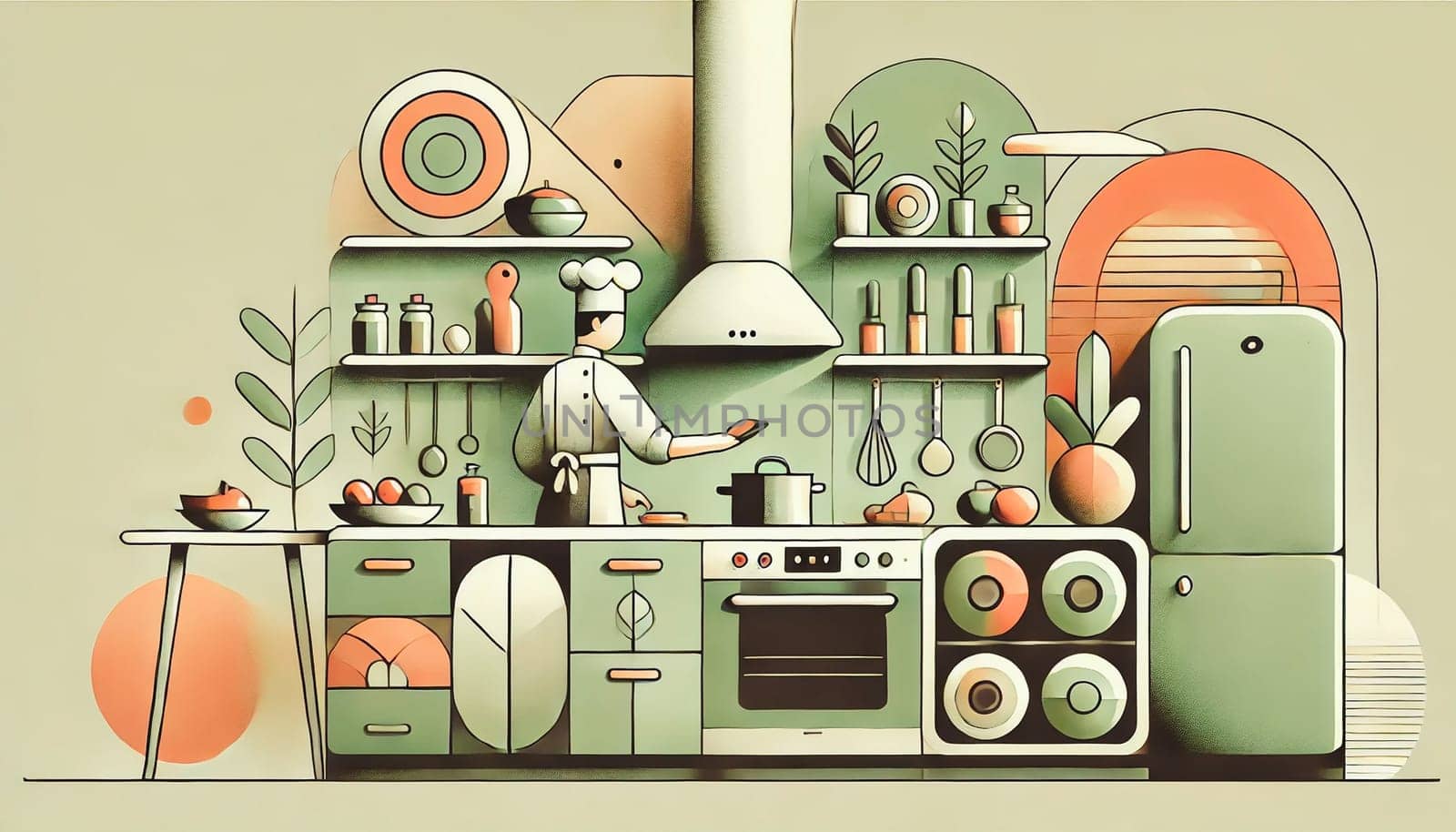 Chef cook in kitchen to prepared meat