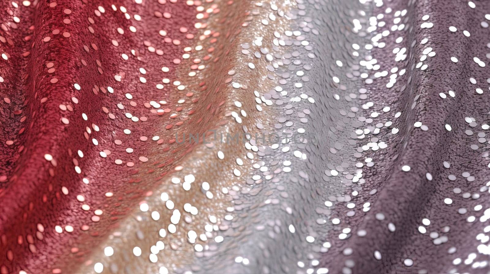 Abstract shiny background with red glitter. Scattered confetti sparkles with red color. Generated AI