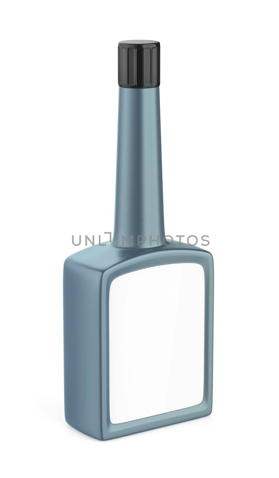 Blank plastic bottle on white background, can be used for automotive fuel additive, motor oil or other purposes.
