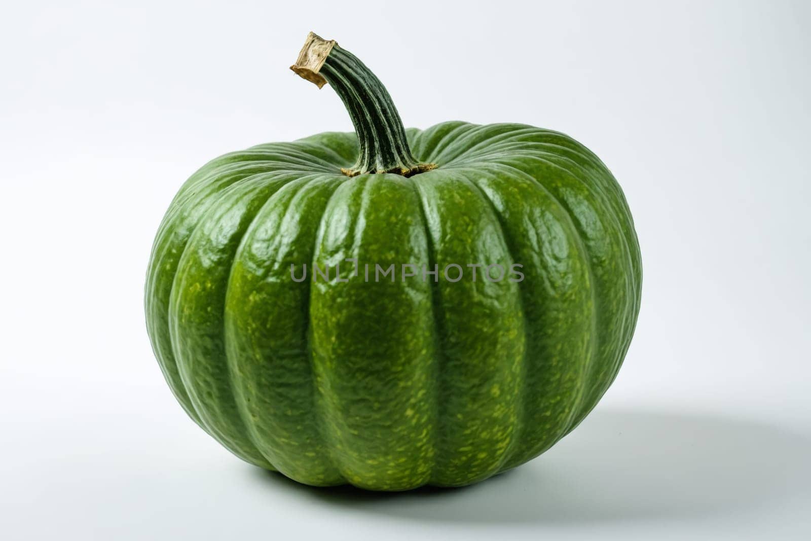 Vibrant green pumpkin, ideal for fall decorations and seasonal produce imagery.