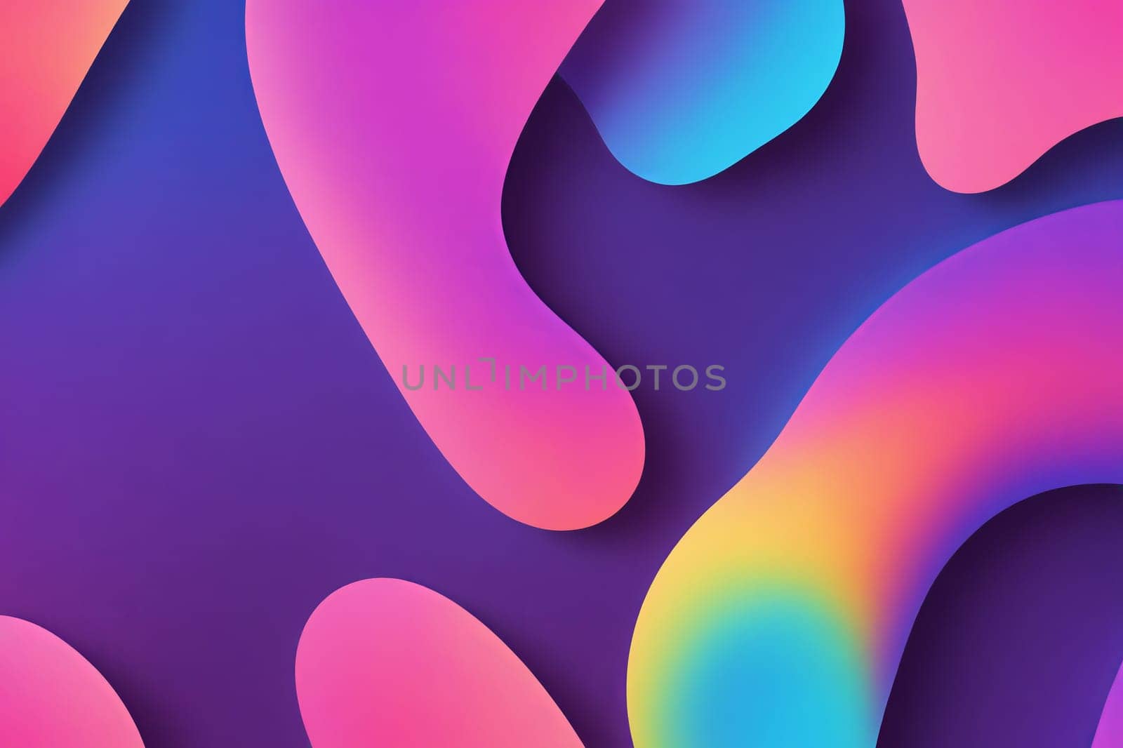 Abstract design with flowing, organic shapes in vivid gradient hues, offering a modern aesthetic.