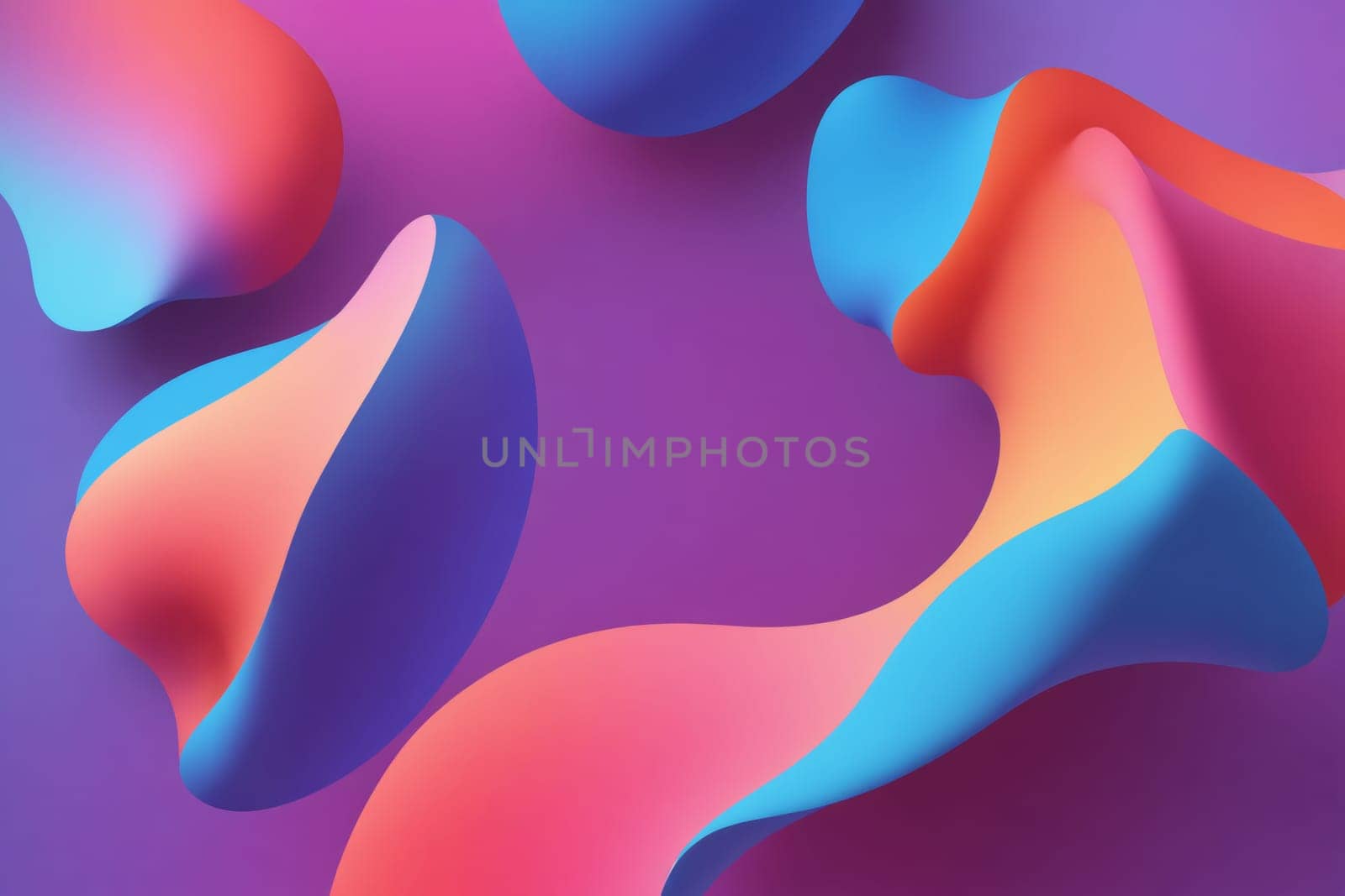 A digital illustration of abstract shapes, rendered in bright blue, pink, and orange hues. The shapes appear to float and dance on a violet background, creating a dynamic and colorful composition. The image has a sense of fluidity and movement, inviting the viewer to explore the abstract forms.