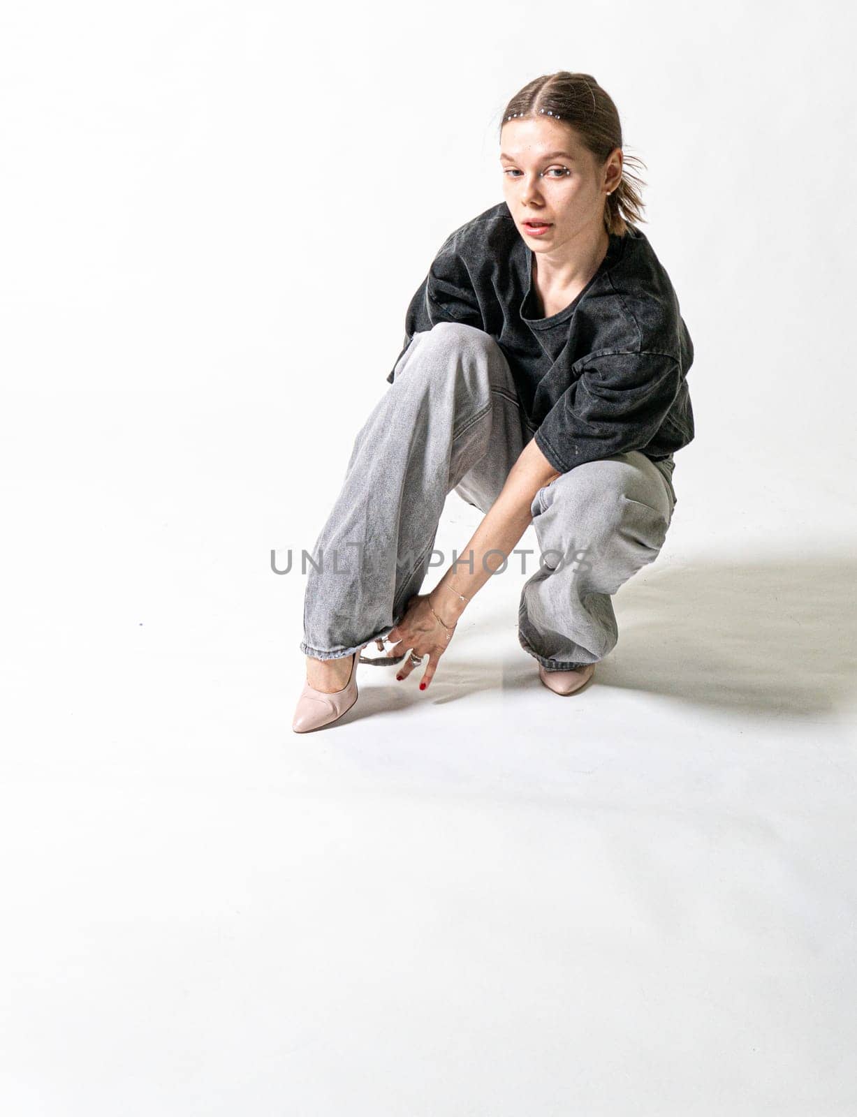 model person look portrait hand background face young white modern lady beauty hair