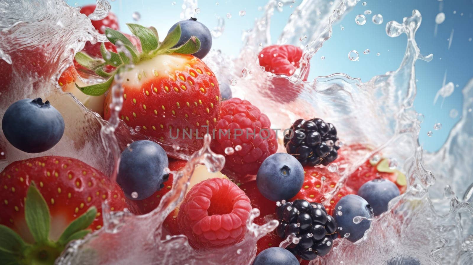 A group of berries in water.