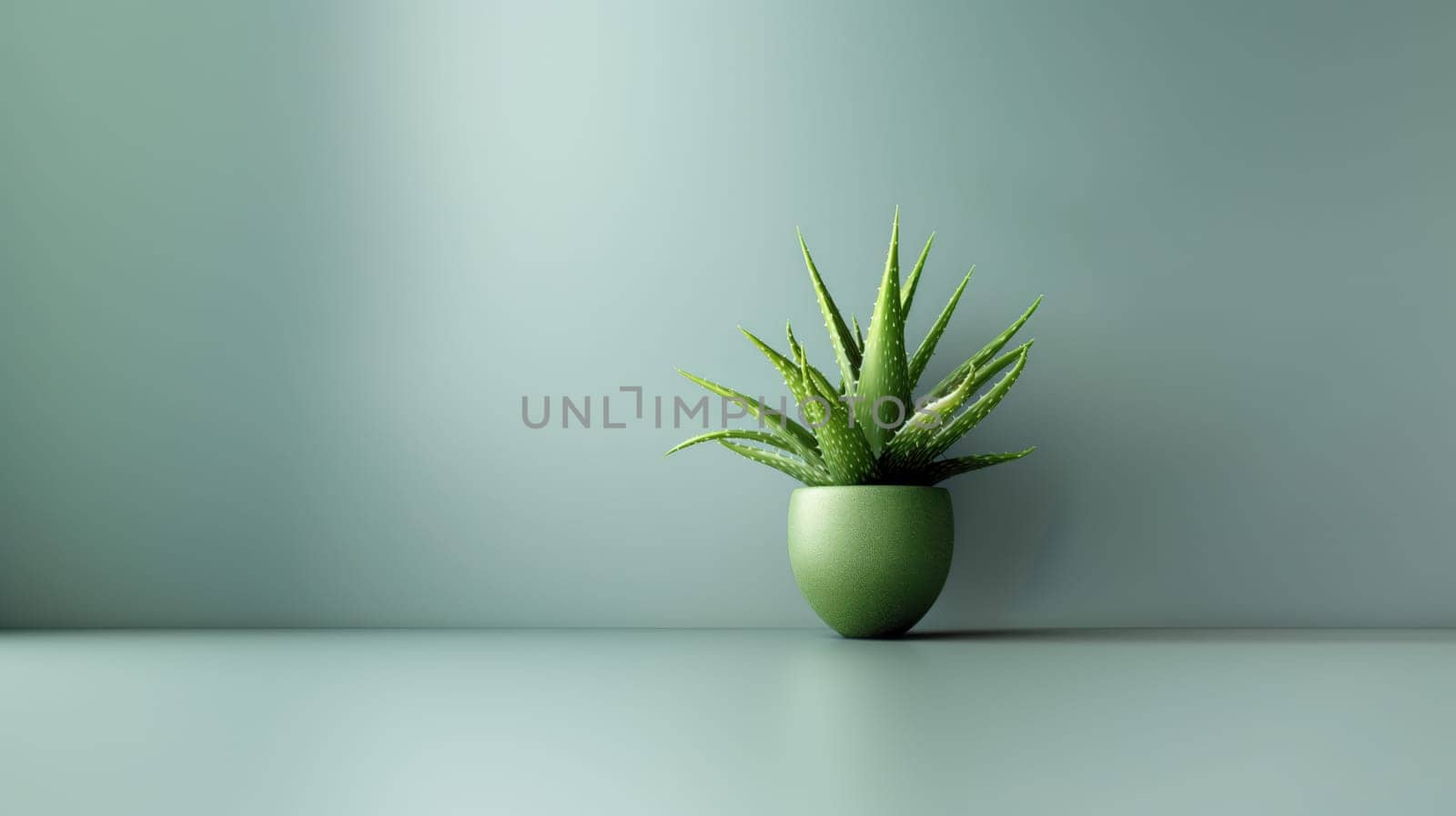 Indoor cactus plant in a pot. Side view on shelf against a white wall. Copy space.