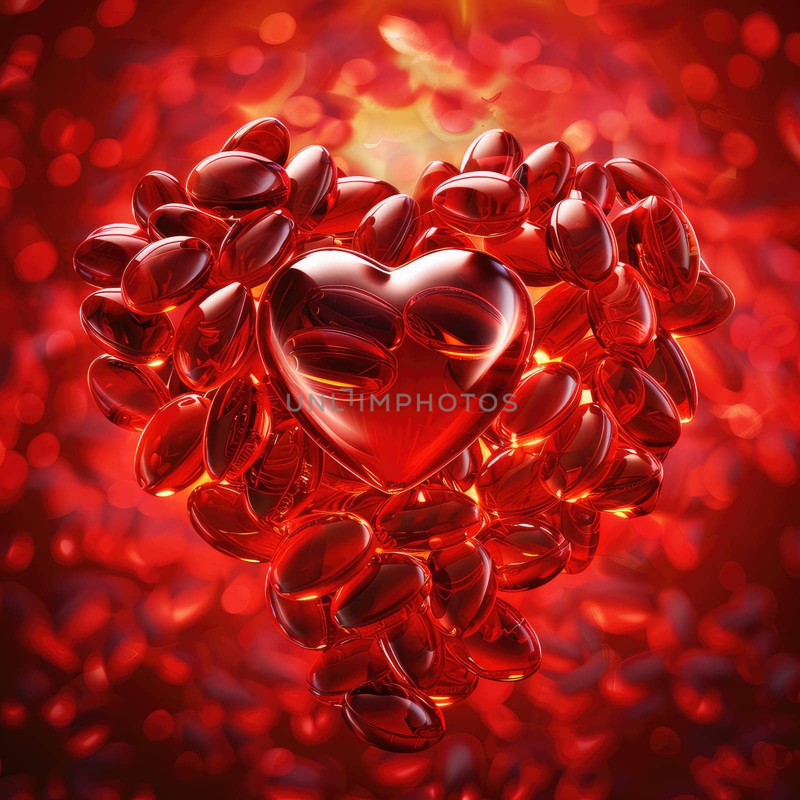 Coenzyme Q10 in capsules. Selective focus. heart.