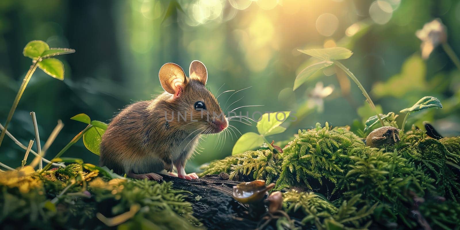 Mouse close-up in nature. Selective focus. nature.