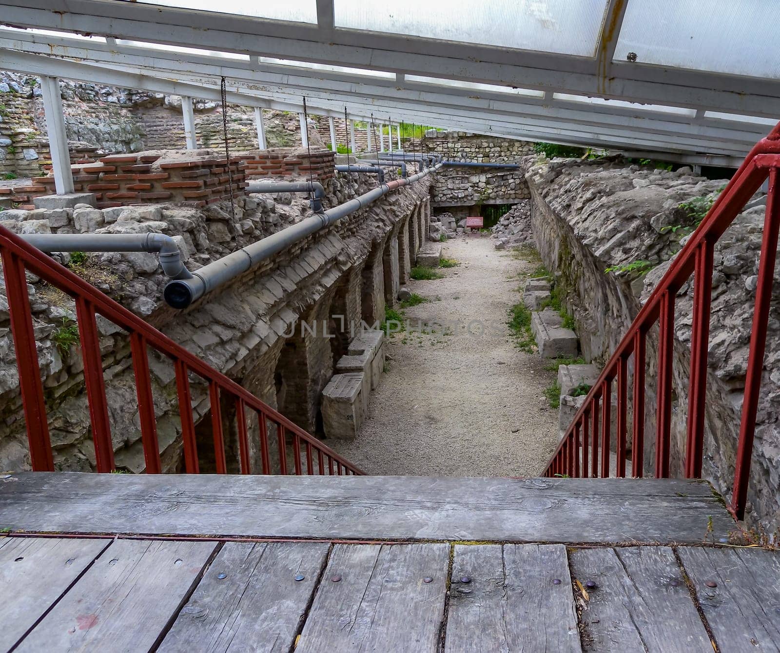 BULGARIA, VARNA - JUNE 06, 2013: 
archaeological site, Roman baths in Varna, Bulgaria