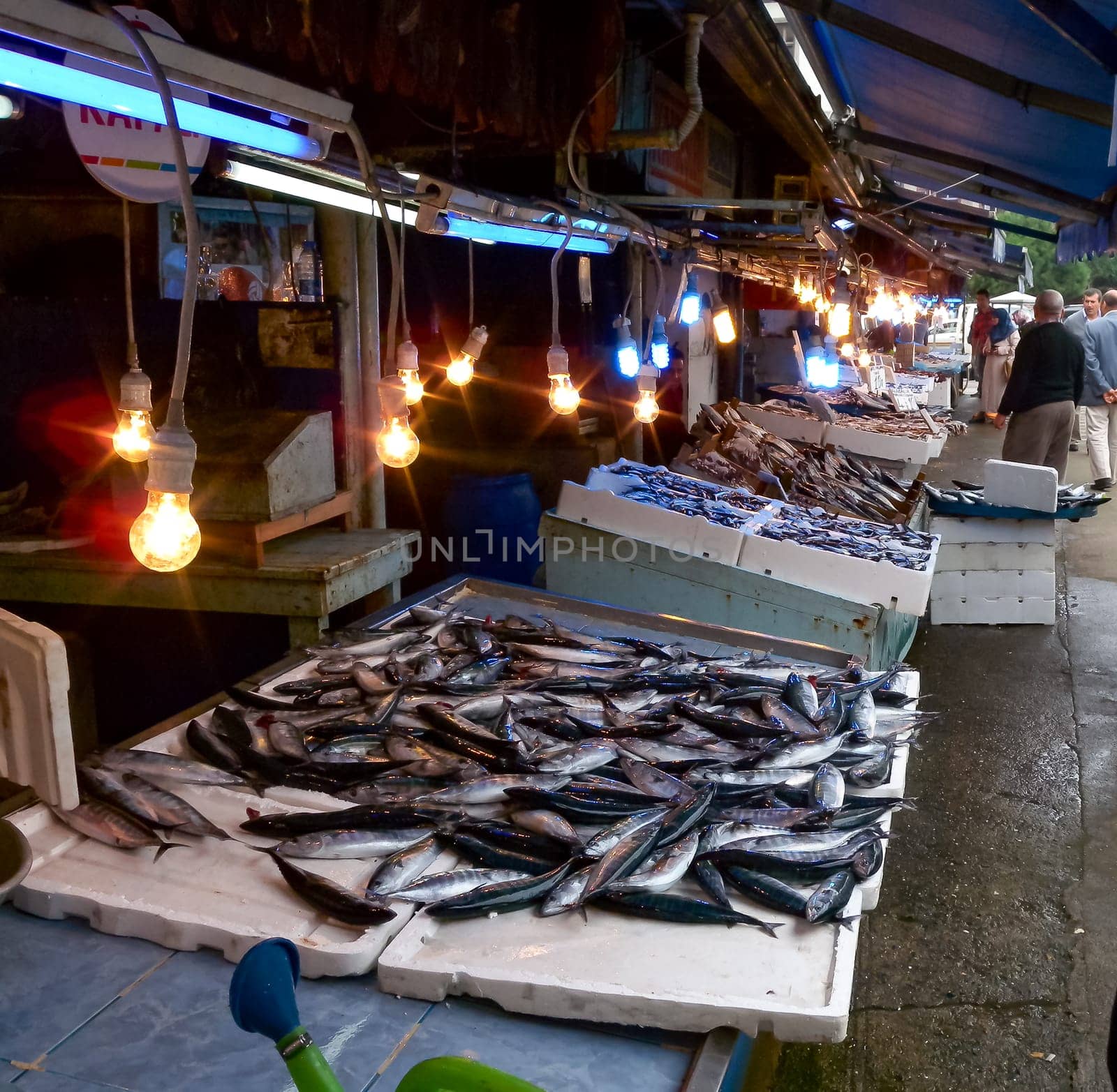 TRABZON, Türkiye - OCTOBER 22, 2014: fish market in Trabzon, Türkiye