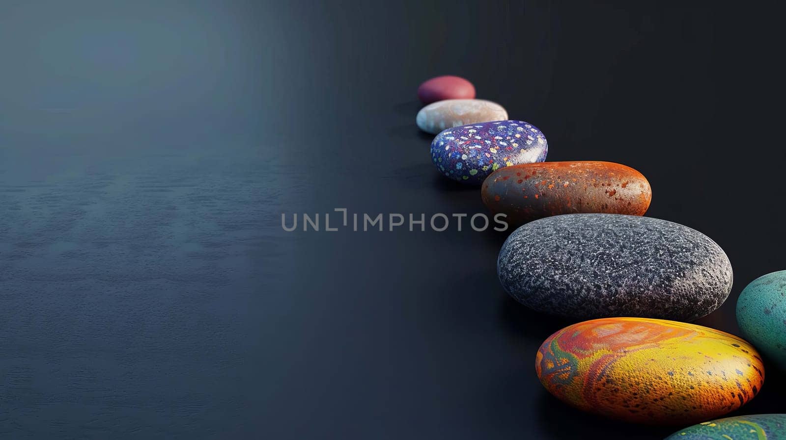 colored stones, nature Generative AI,