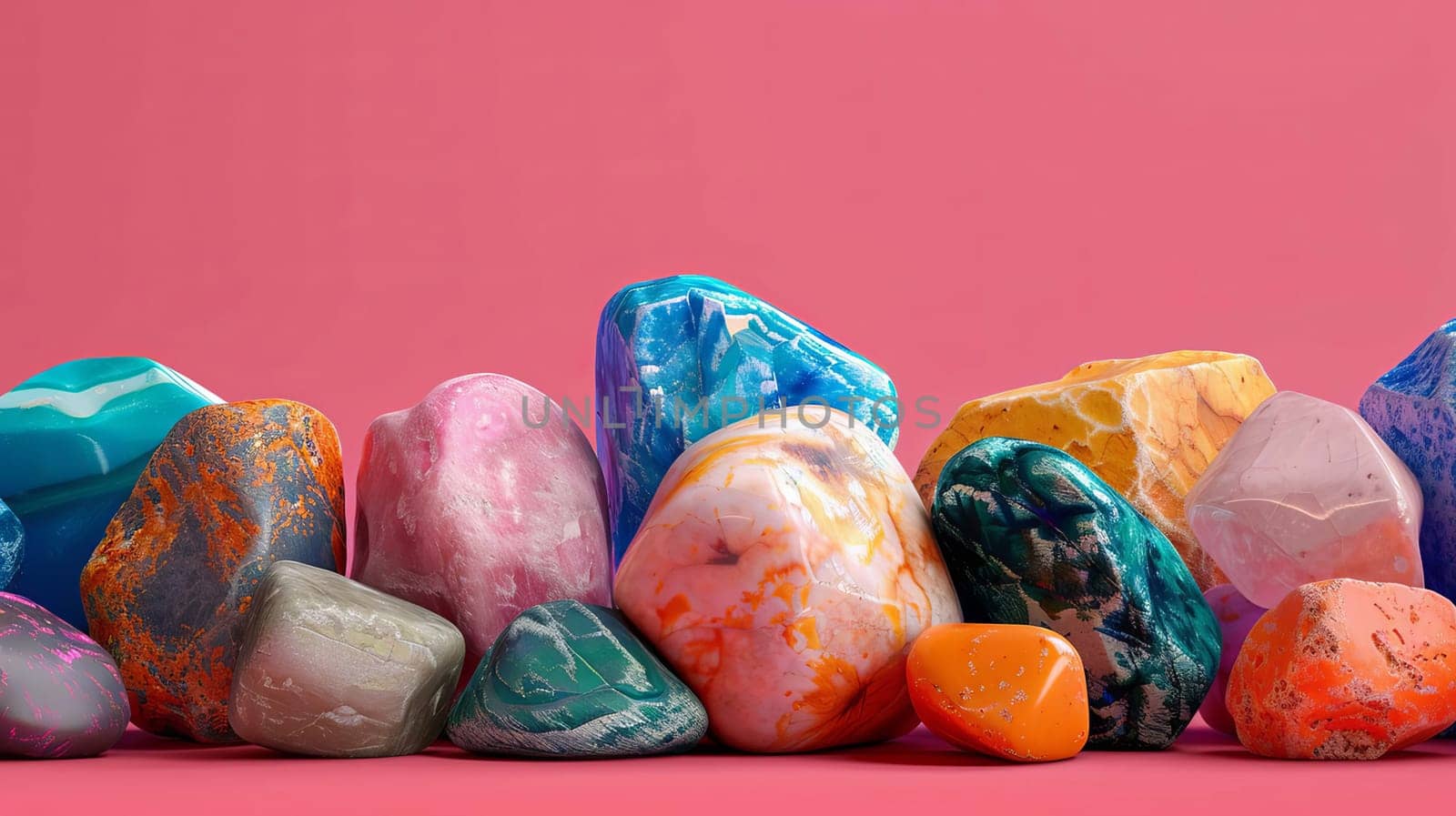 colored stones, nature Generative AI,
