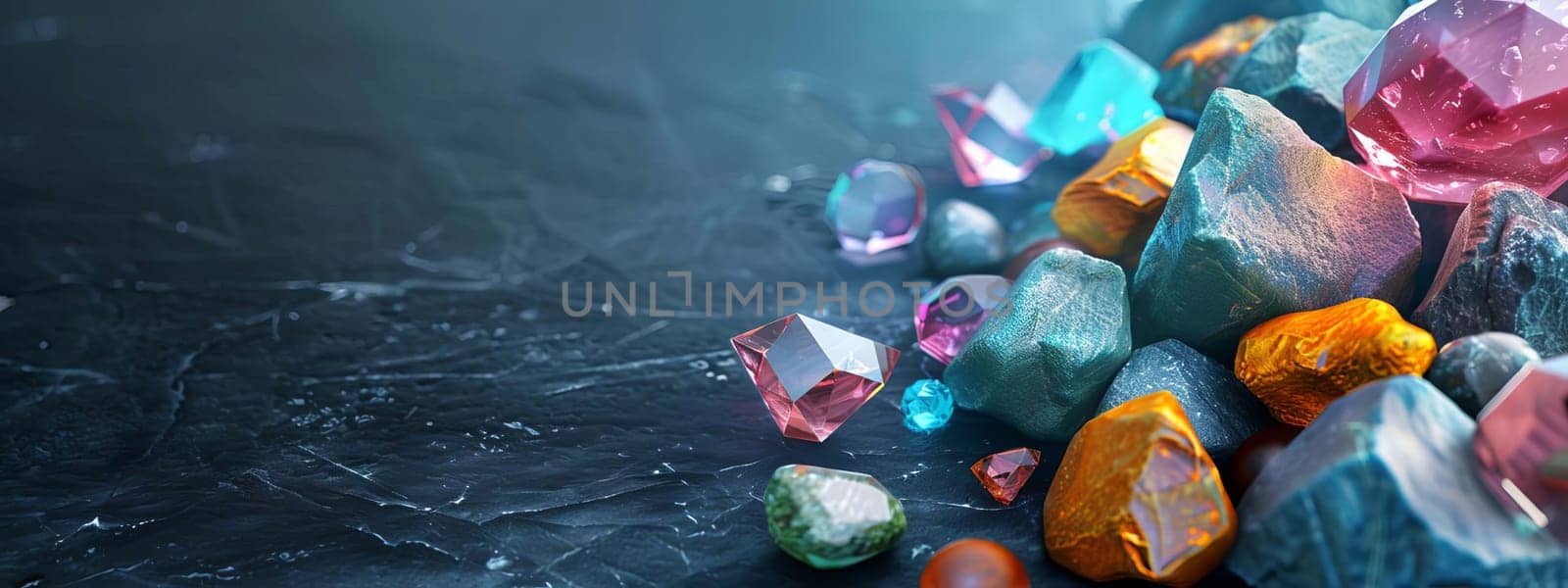 colored stones, nature Generative AI,