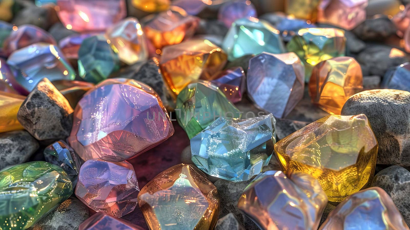 colored stones, nature Generative AI,