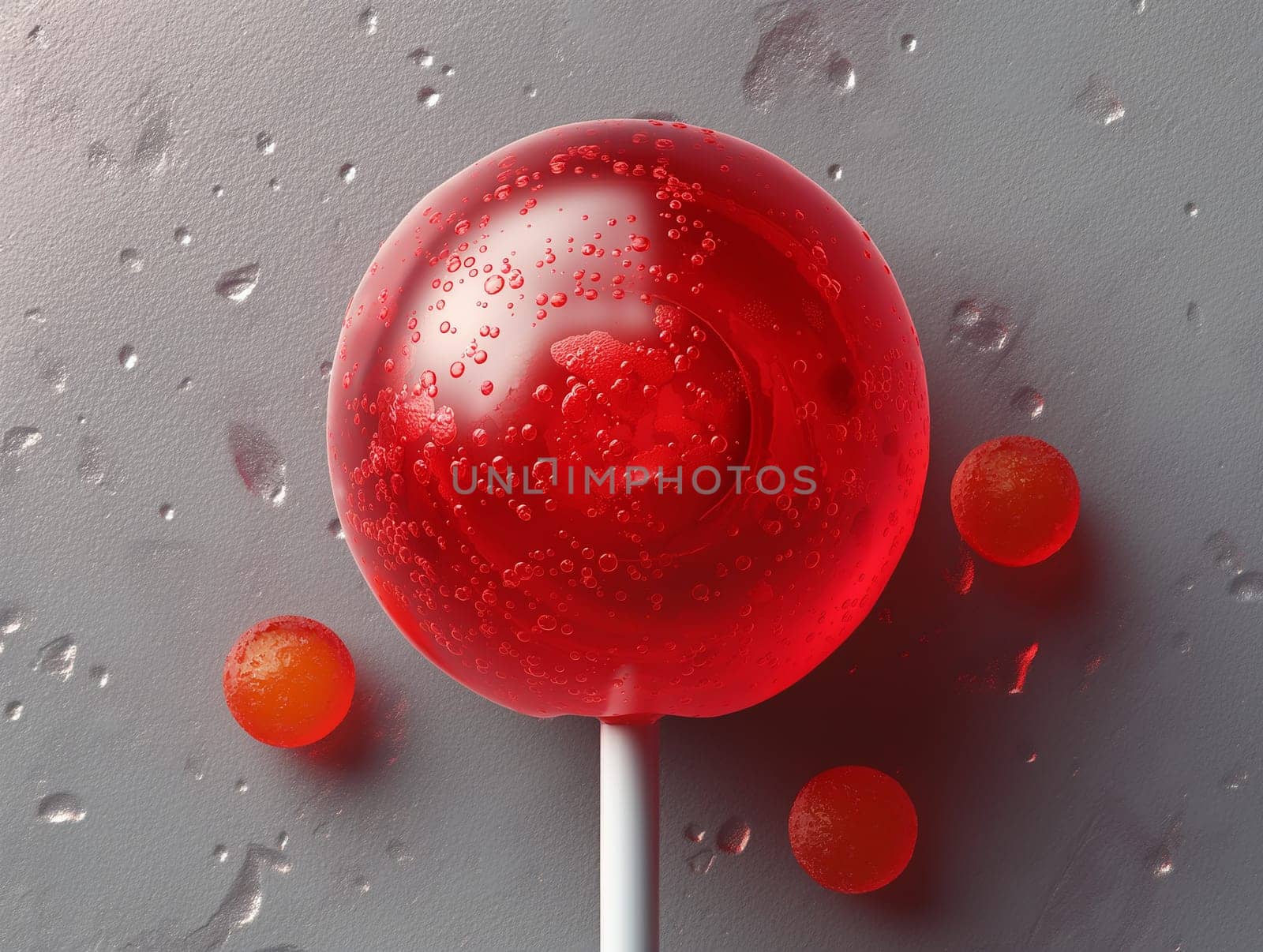 Red lollipop candy sweet delight round sugar treat dessert delicious colorful