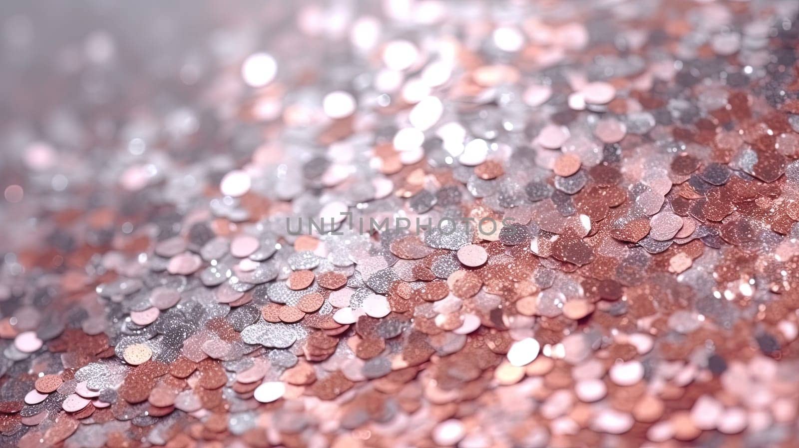 Abstract shiny background with pink glitter. Scattered confetti sparkles with light rose pastel color. Generated AI
