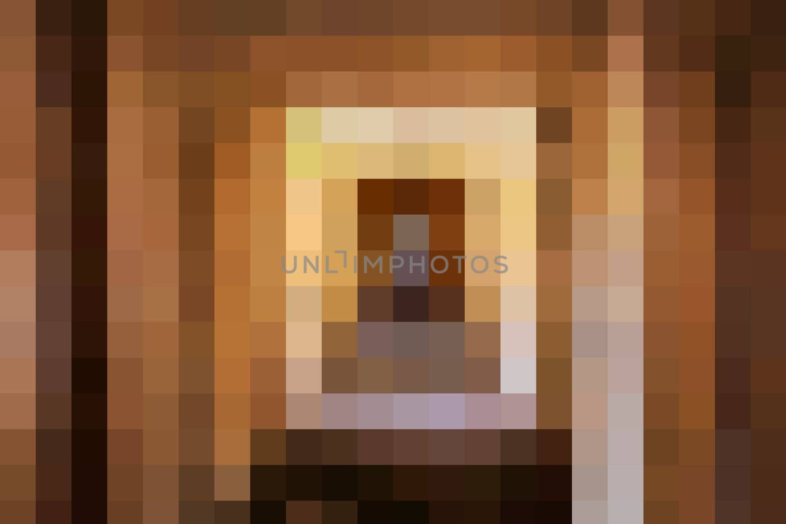 Abstract squares background. illustration of a background made of square pixels in gradient brown color. Digital pixels.