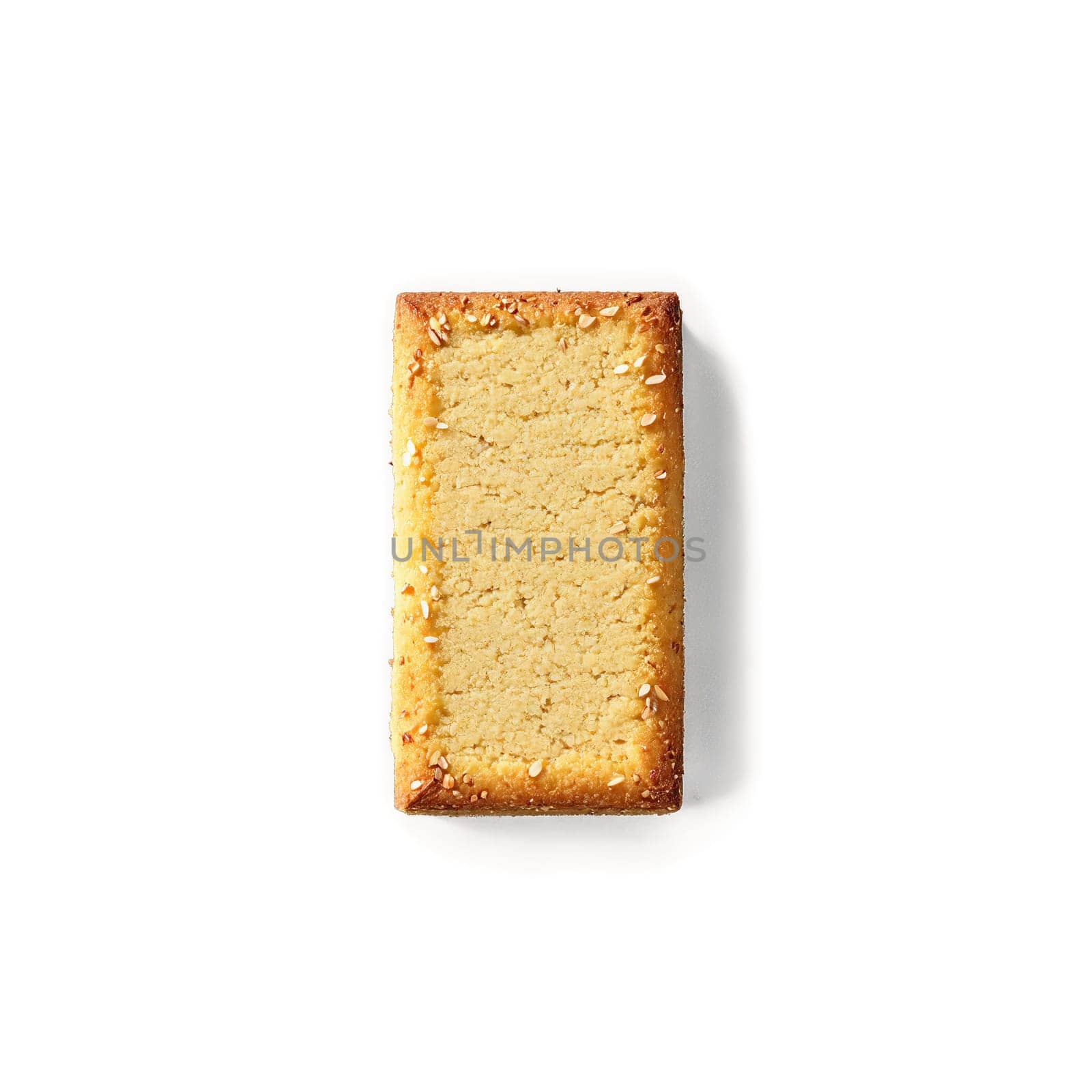 Financier with brown butter and almond flour in rectangular shape Food and culinary concept. Food isolated on transparent background.