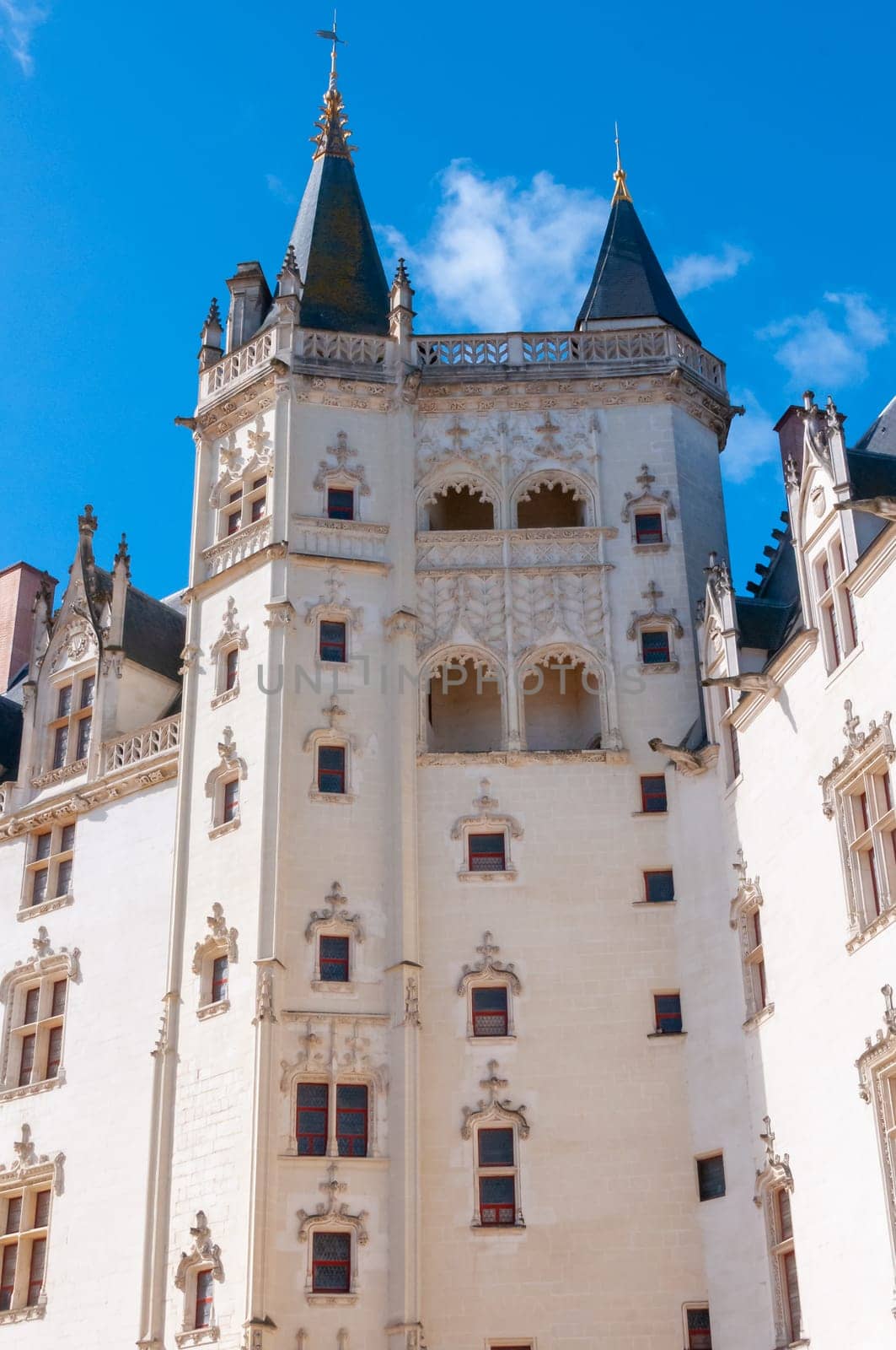 NANTES, FRANCE - SEPTEMBER 12, 2017:  Internal view of Square of Castle of Brittany Duke's. The castle now houses The Nantes History Museum