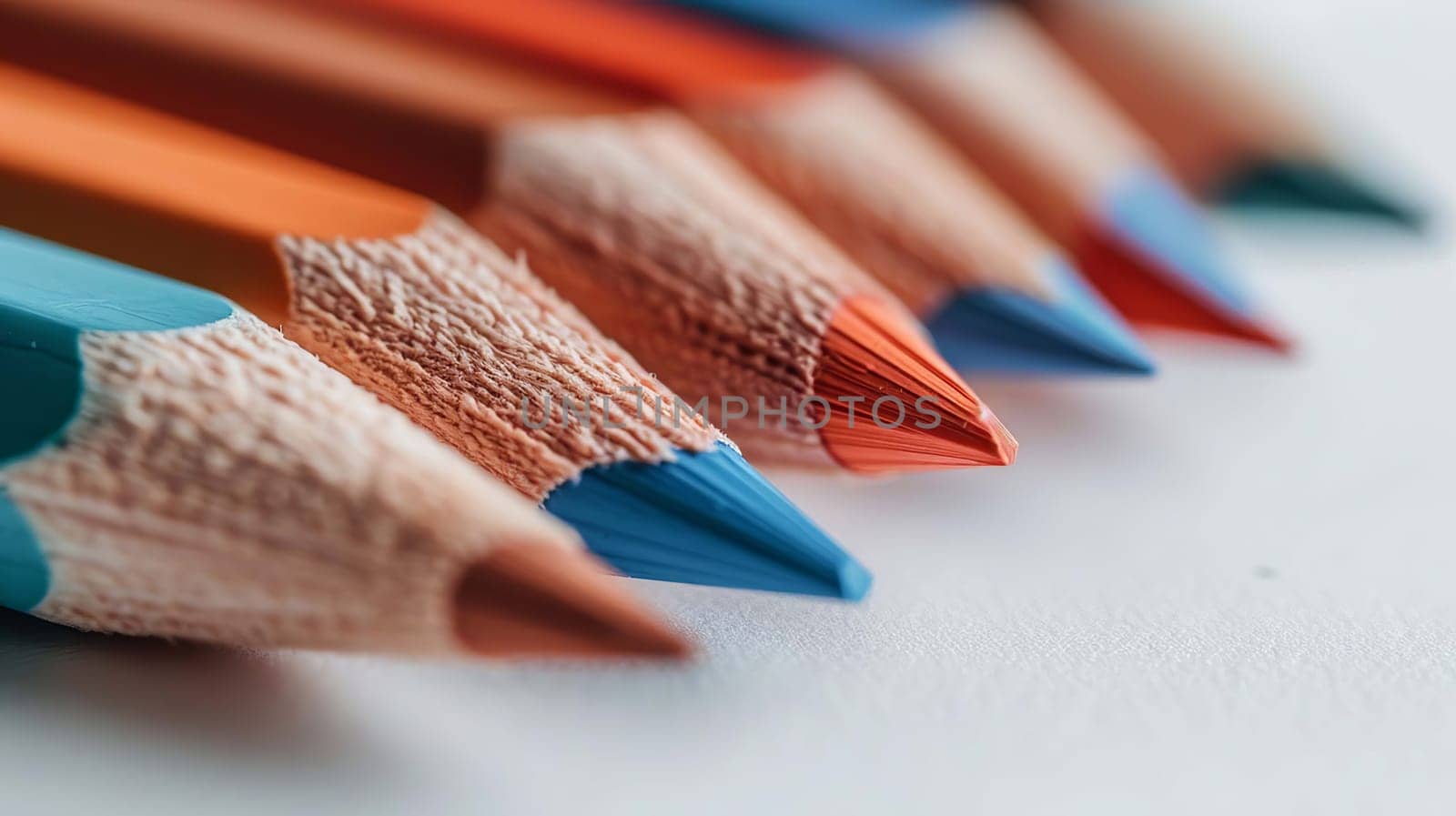 Color pencils isolated on white background. Close up. Generative AI, colorful