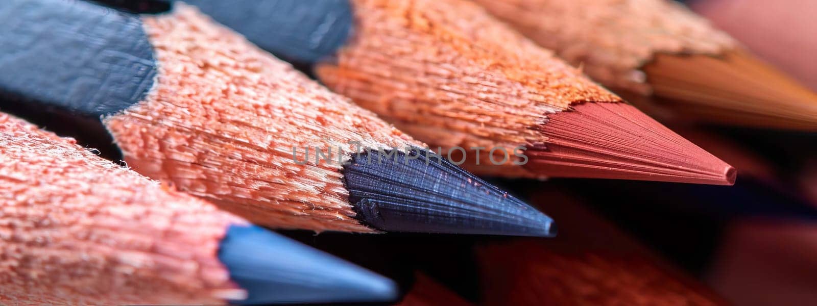 Color pencils isolated on white background. Close up. Generative AI, colorful