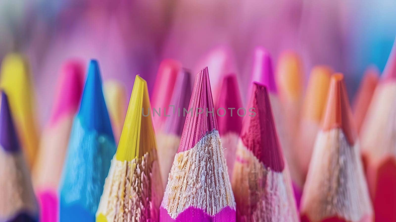 colored eyes drawn with colored pencils close up. Generative AI,