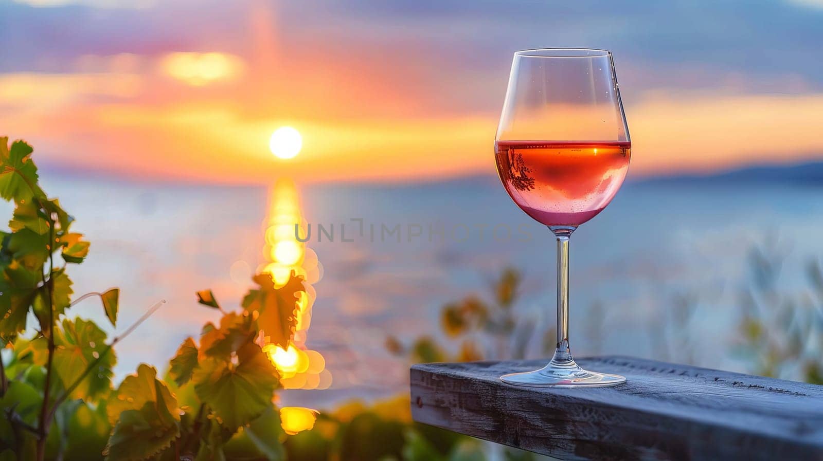 Wine by the sea. Generative AI, drink
