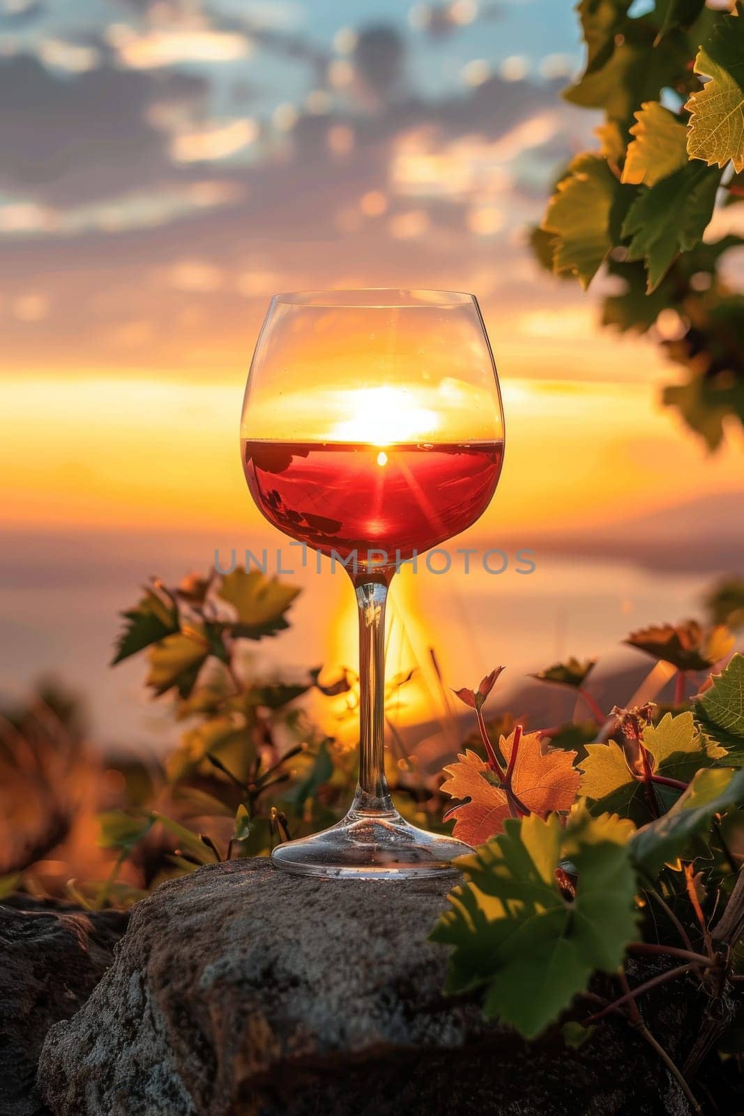 Wine by the sea. Generative AI, drink