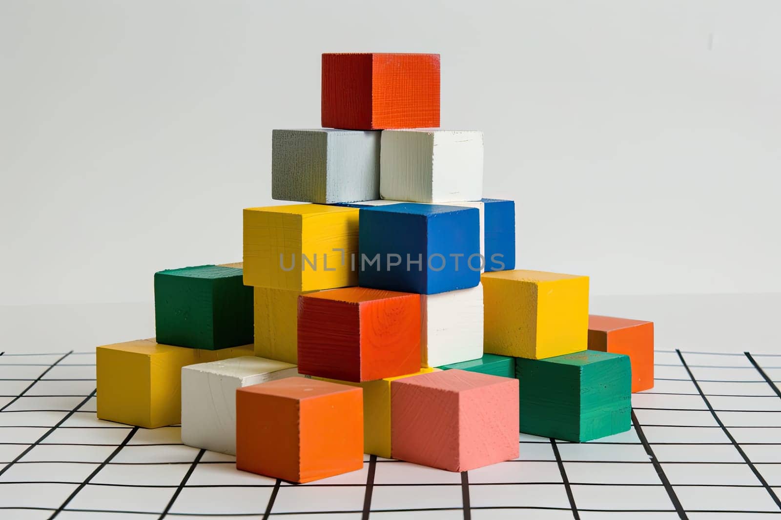Colorful Blocks Shifting in Grid Structure - Efficiency and Resource Allocation Concept.
