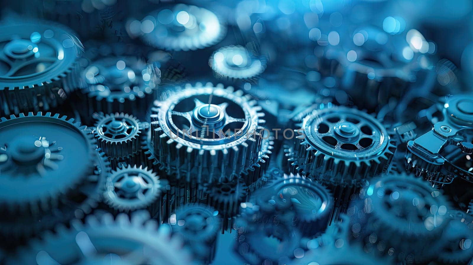 Network of Interconnected Gears Showing Dynamic Relationships Between Various Resources.
