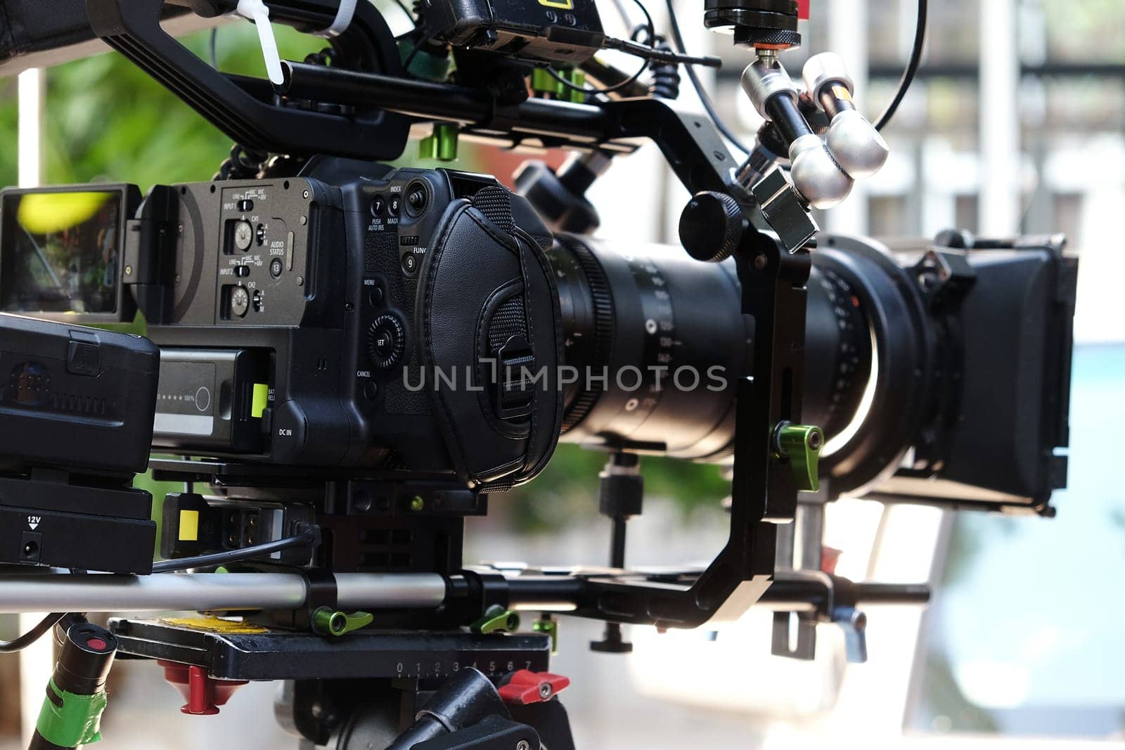Video camera , film crew production
