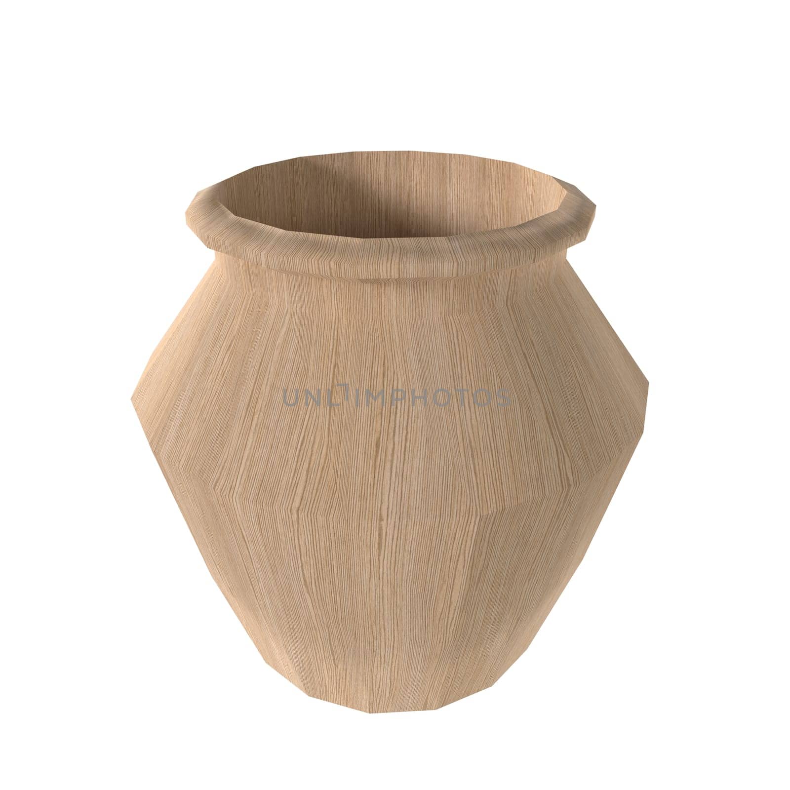 A wooden vase with a brown color