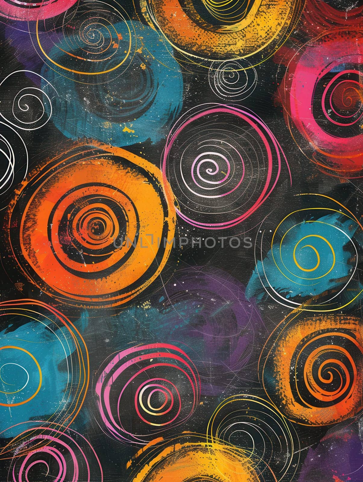 A vibrant chalkboard showcases swirling colors and abstract shapes, showcasing creativity during a fun art project.