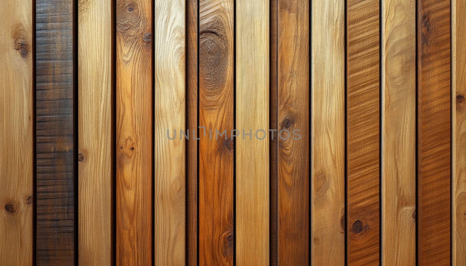 Here is a detailed closeup view of a wooden fence constructed of individual wooden planks arranged closely together