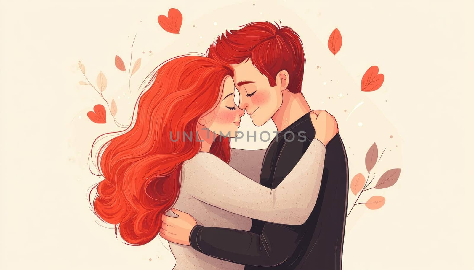 A man and a woman are passionately kissing and hugging each other, expressing their deep affection and love