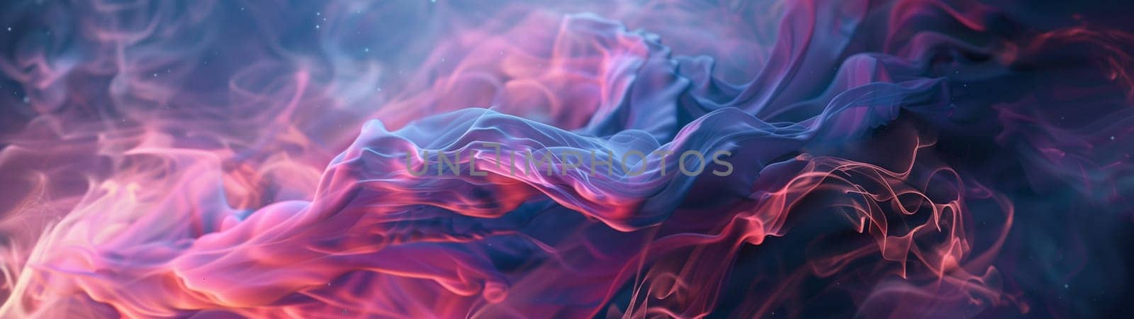 A mesmerizing abstract background featuring a gradient of pink and blue smoke, creating a dreamy and ethereal atmosphere.