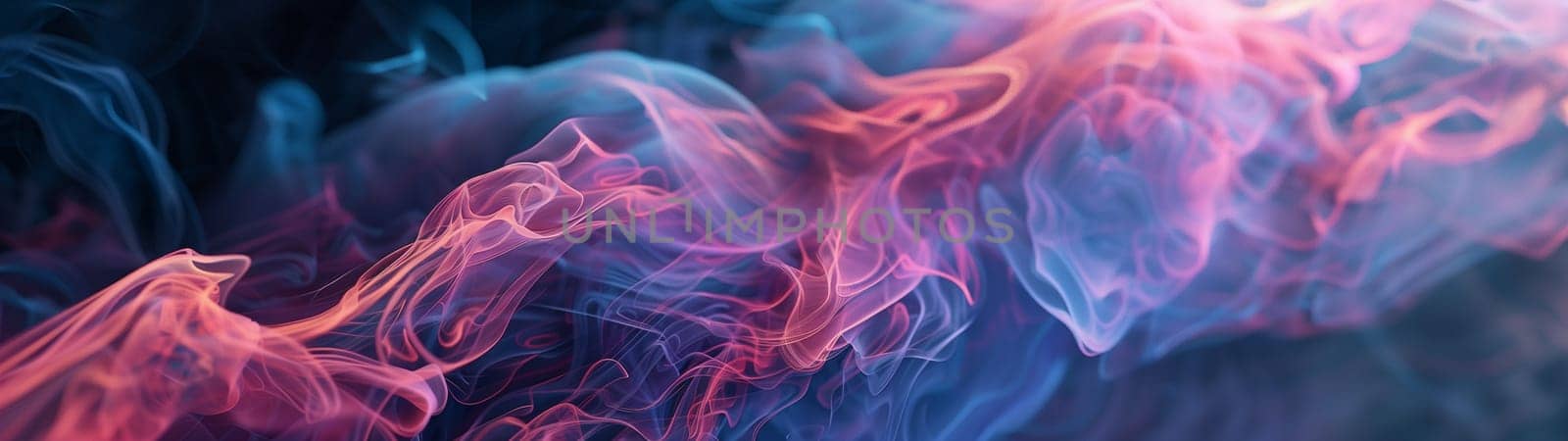 A mesmerizing abstract background featuring a gradient of pink and blue smoke, creating a dreamy and ethereal atmosphere.