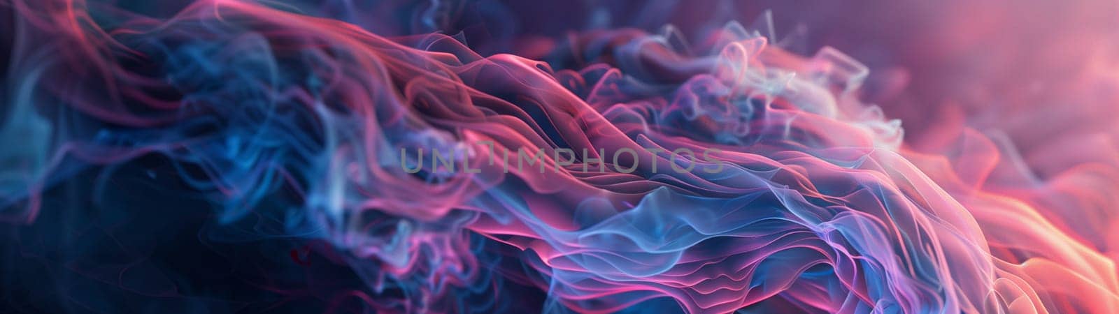 A mesmerizing abstract background featuring a gradient of pink and blue smoke, creating a dreamy and ethereal atmosphere.