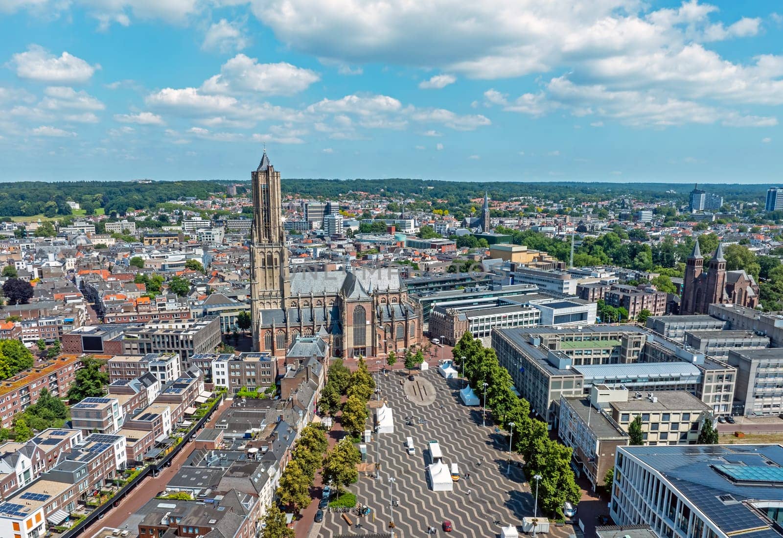 Aerial from the city Arnhem in the Netherlands