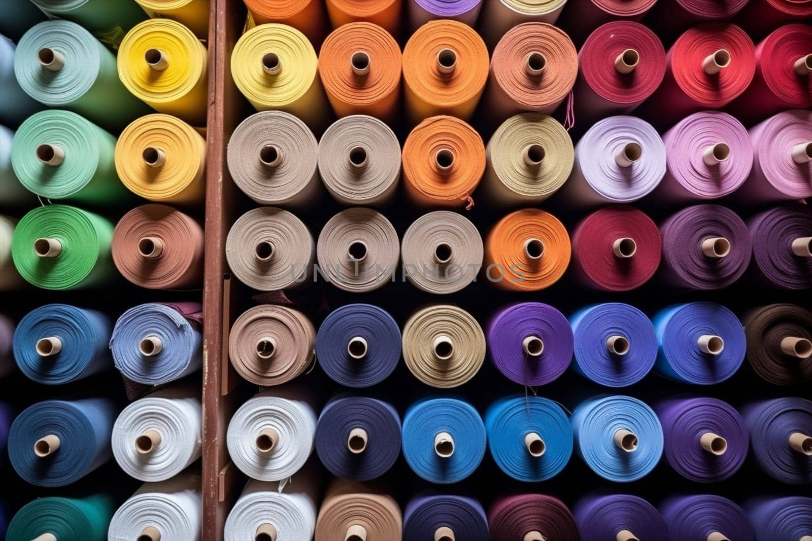 Cotton fashion textile design material market shop fabric colorful clothes store by Vichizh